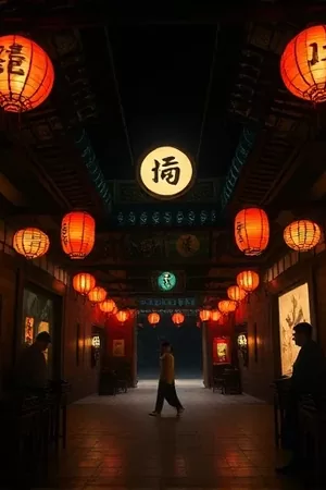 雾港来信中雨夜码头雾气弥漫的港口镜头